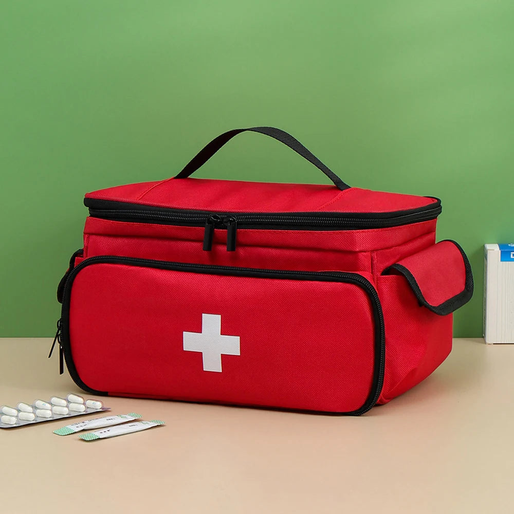 High-Capacity Portable First Aid Kit, Travel Medicine And Medication Storage Bag Oxford Cloth Organizer Box Emergency Survival